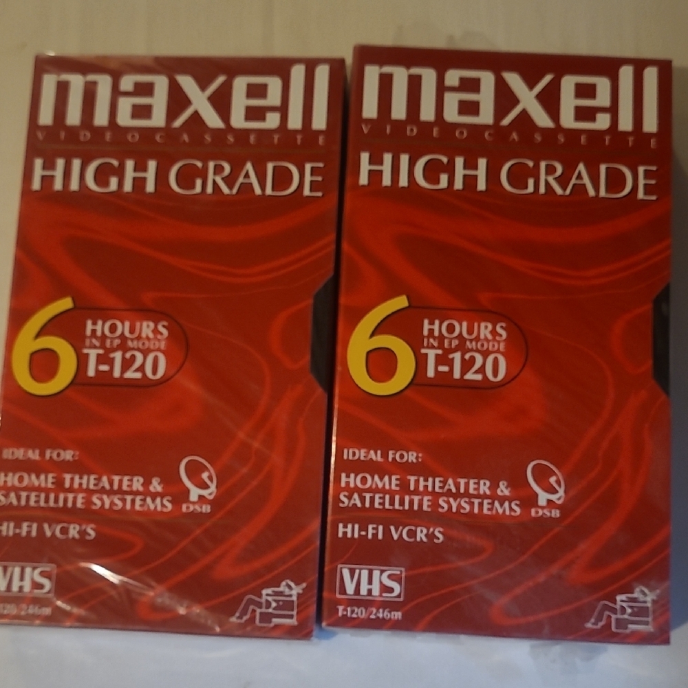 Maxell High Grade VHS Tapes - Red